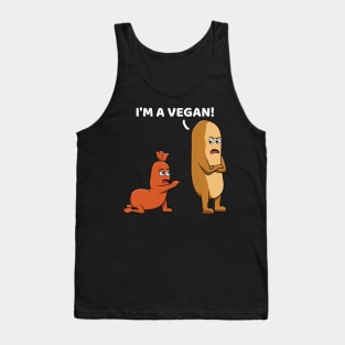 Funny Vegan Sausage Bun Bread Hot Dog Tank Top